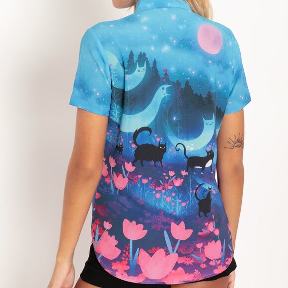 Black Milk Kitty Parade Button Up Shirt - Picture 3 of 8
